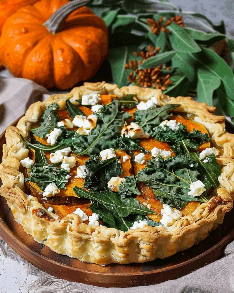 Butternut Squash, Goat Cheese, and Kale Tart