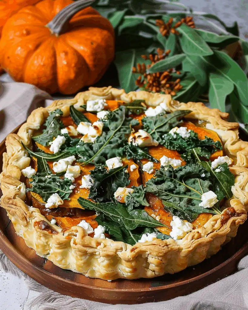 Butternut Squash, Goat Cheese, and Kale Tart
