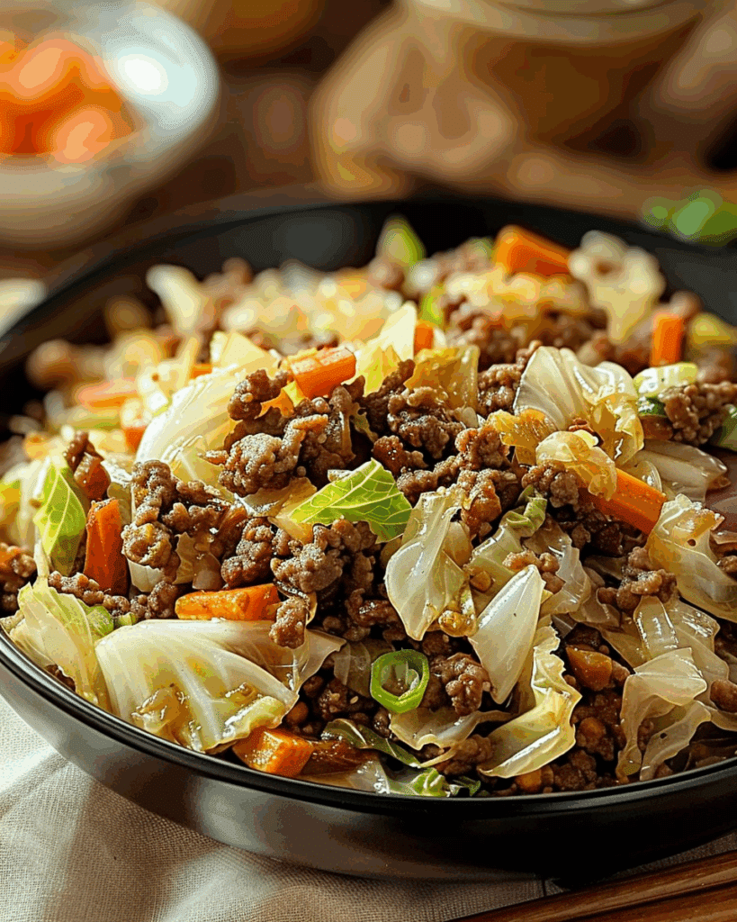 Chinese Ground Beef and Cabbage Stir-Fry