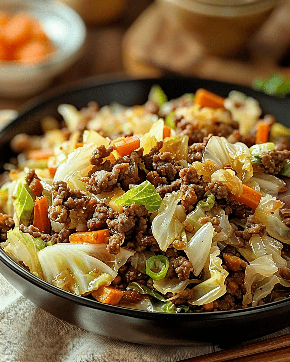 Chinese Ground Beef and Cabbage Stir-Fry