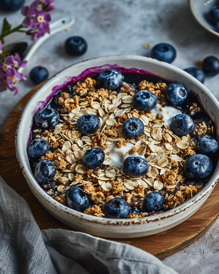 Healthy Anti-Inflammatory Breakfast Blueberry Crumble