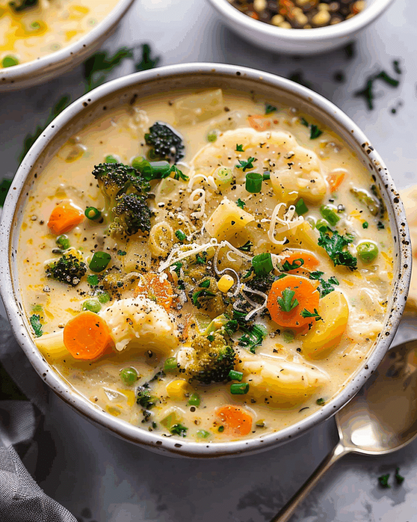 One Pot Creamy Vegetable Soup