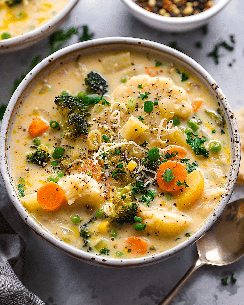 One Pot Creamy Vegetable Soup