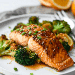 Sheet Pan Orange Ginger Salmon with Broccoli