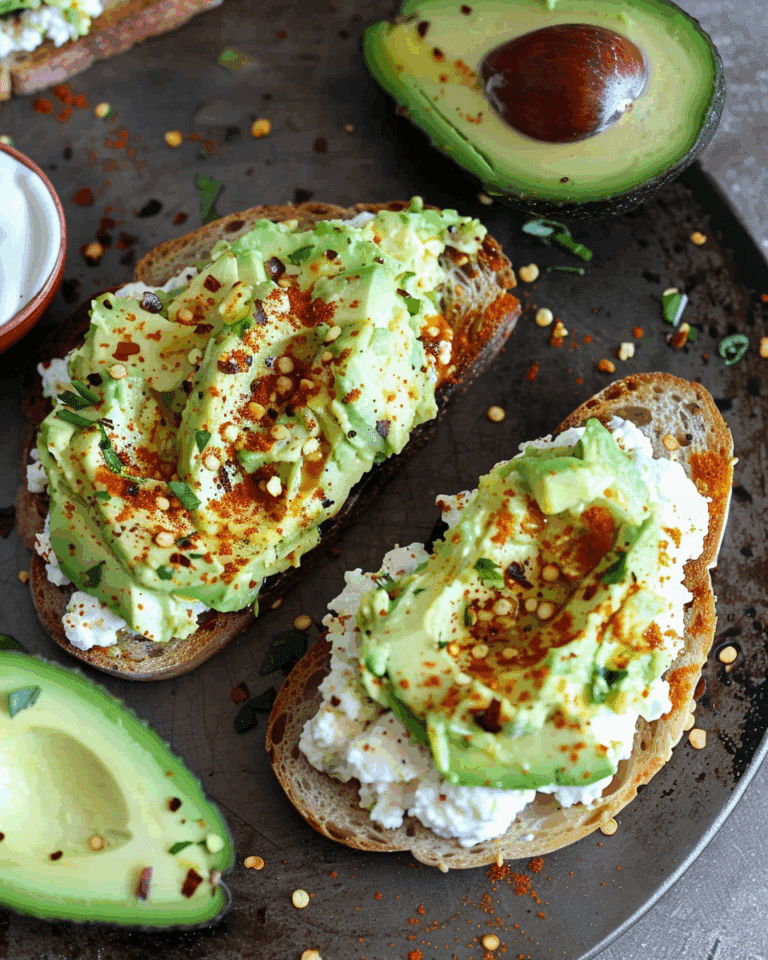 Avocado Cottage Cheese Toast