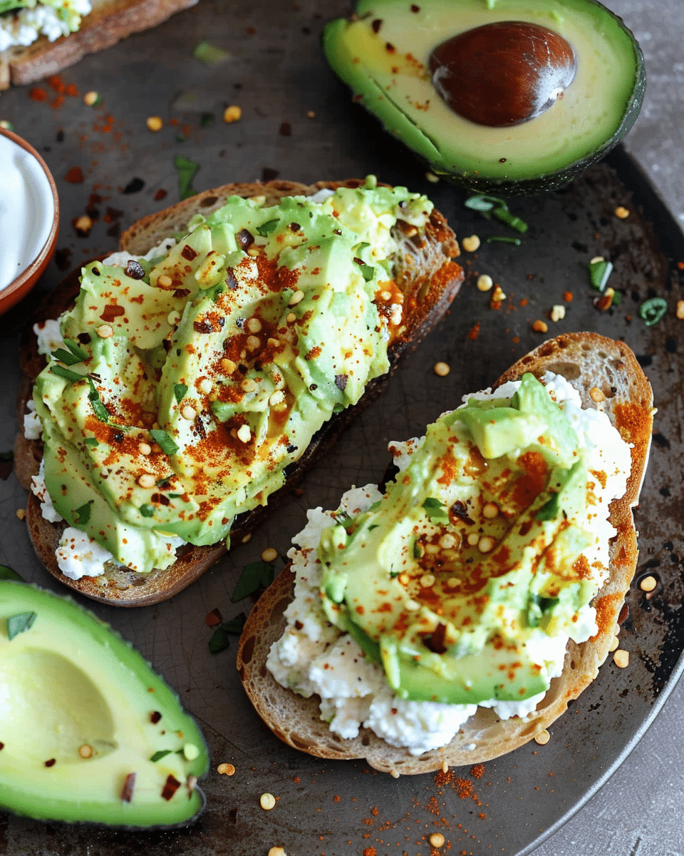 Avocado Cottage Cheese Toast