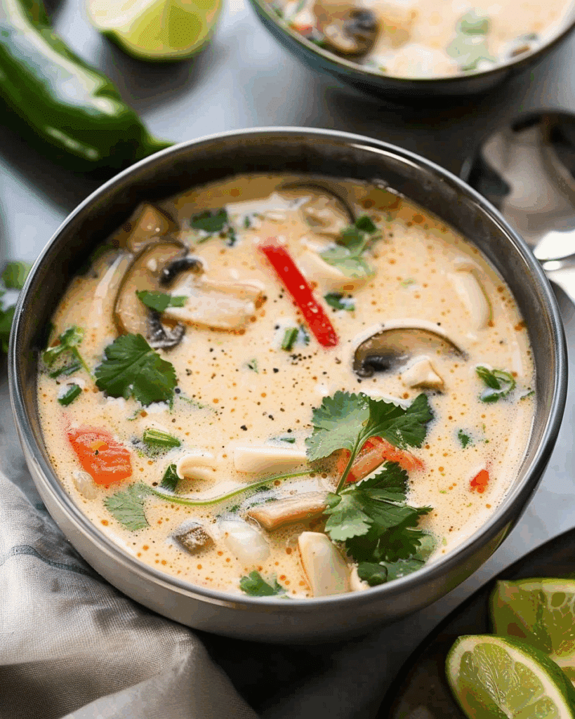 Authentic Tom Kha Gai Thai Coconut Soup