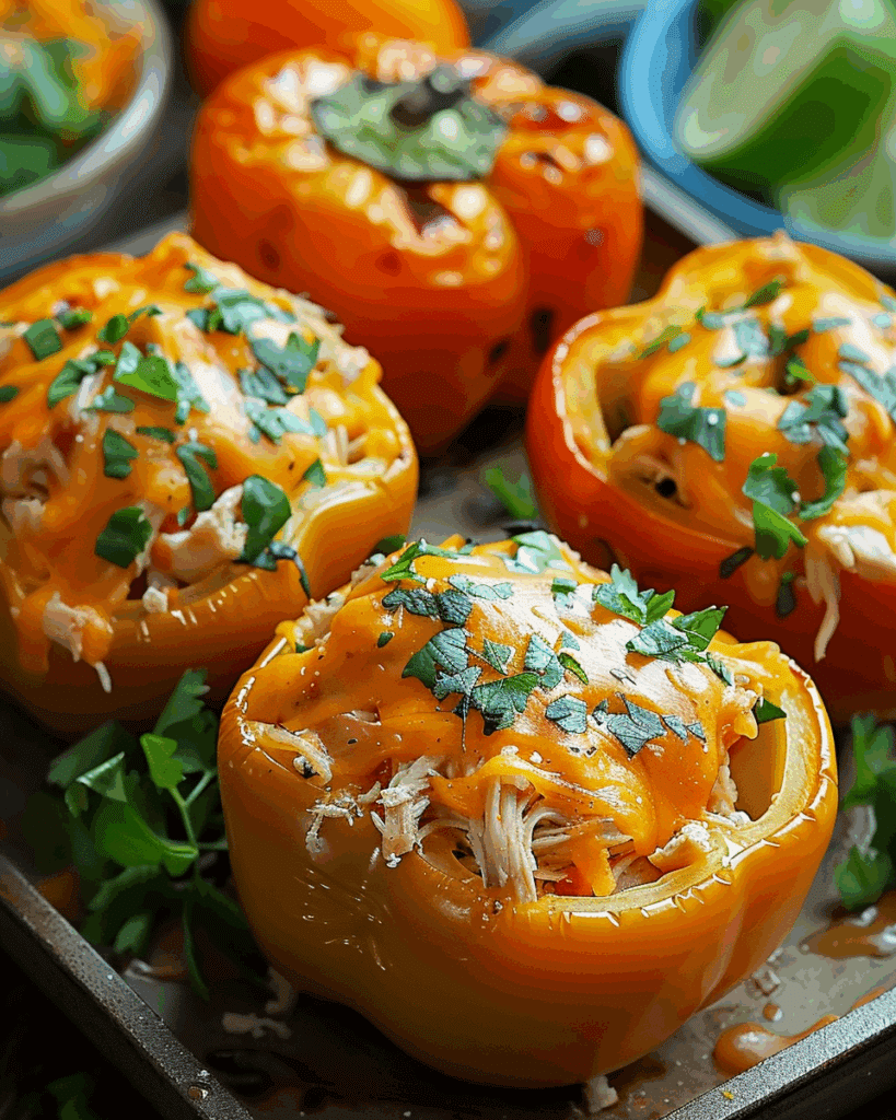 Buffalo Chicken Stuffed Peppers