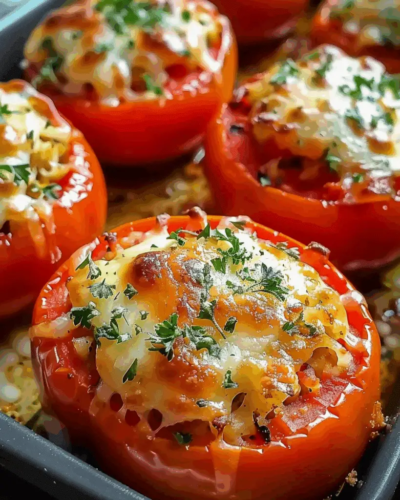 Cheesy Baked Stuffed Tomatoes Recipe