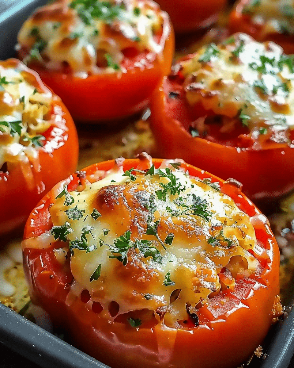 Cheesy Baked Stuffed Tomatoes Recipe