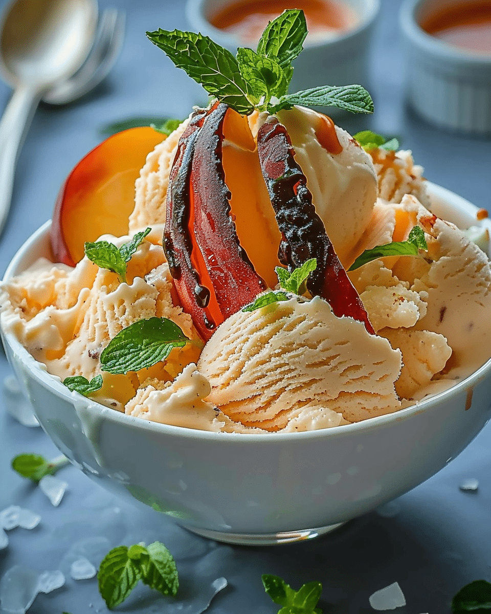 Creamy Peach Sorbet