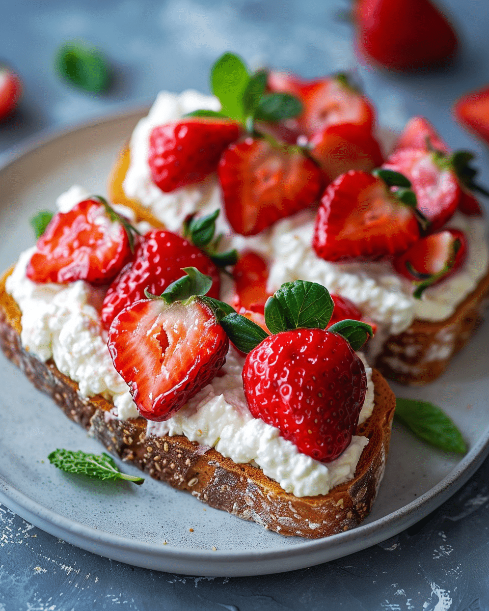 Roasted Strawberry Whipped Ricotta Toast Recipe