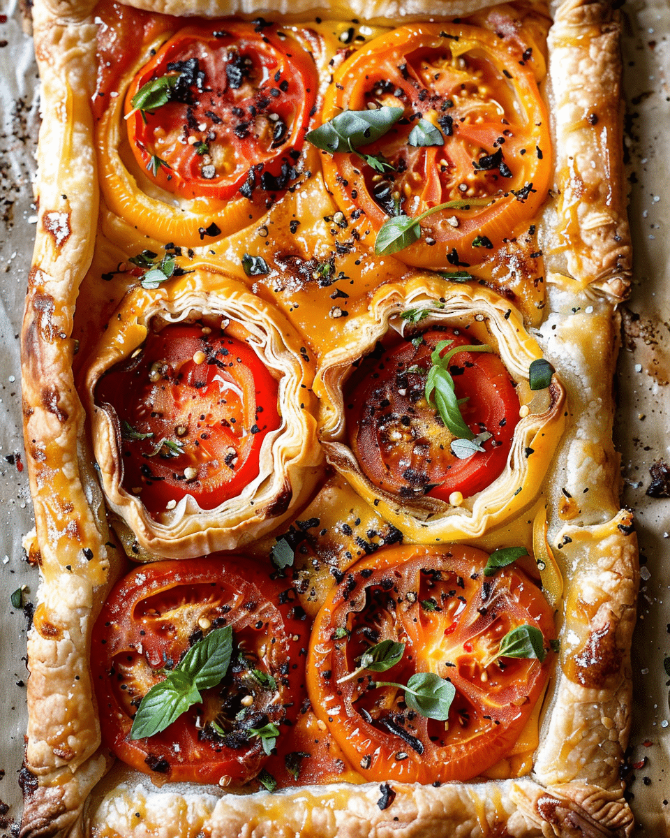 Easy Tomato Tart with Puff Pastry
