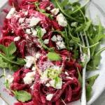 Beetroot & Goat Cheese Pasta with Lemony Rocket