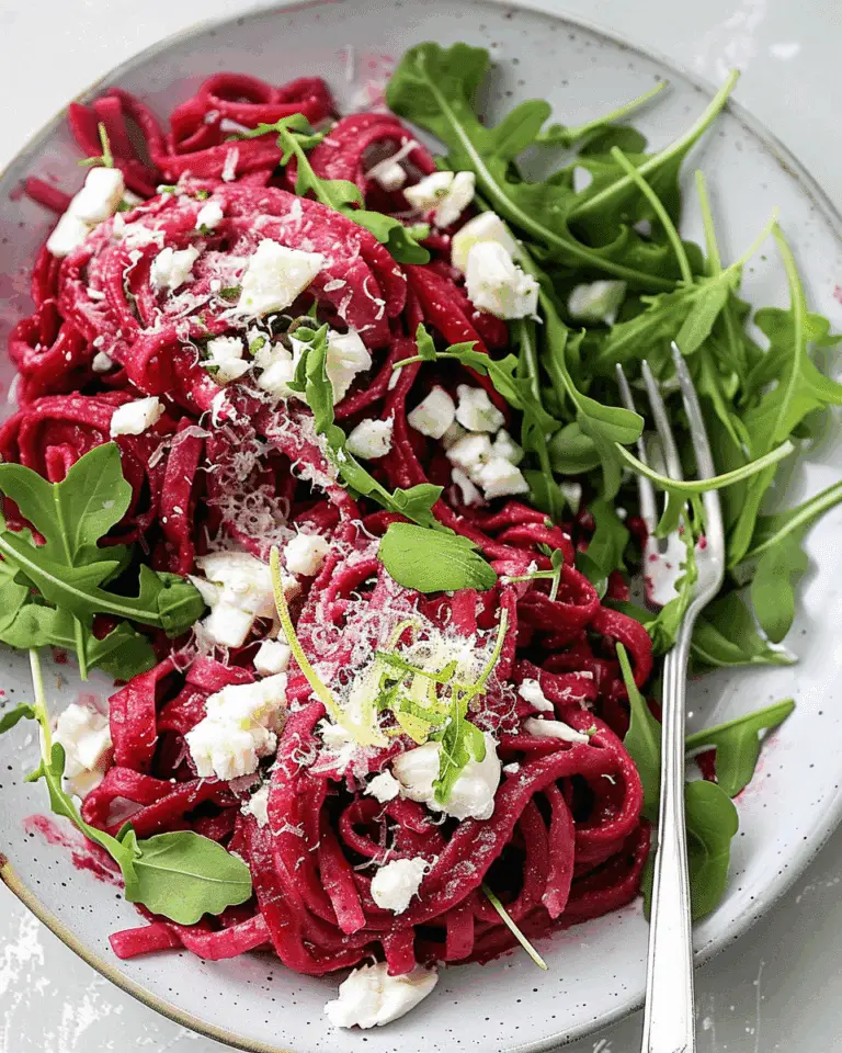Beetroot & Goat Cheese Pasta with Lemony Rocket