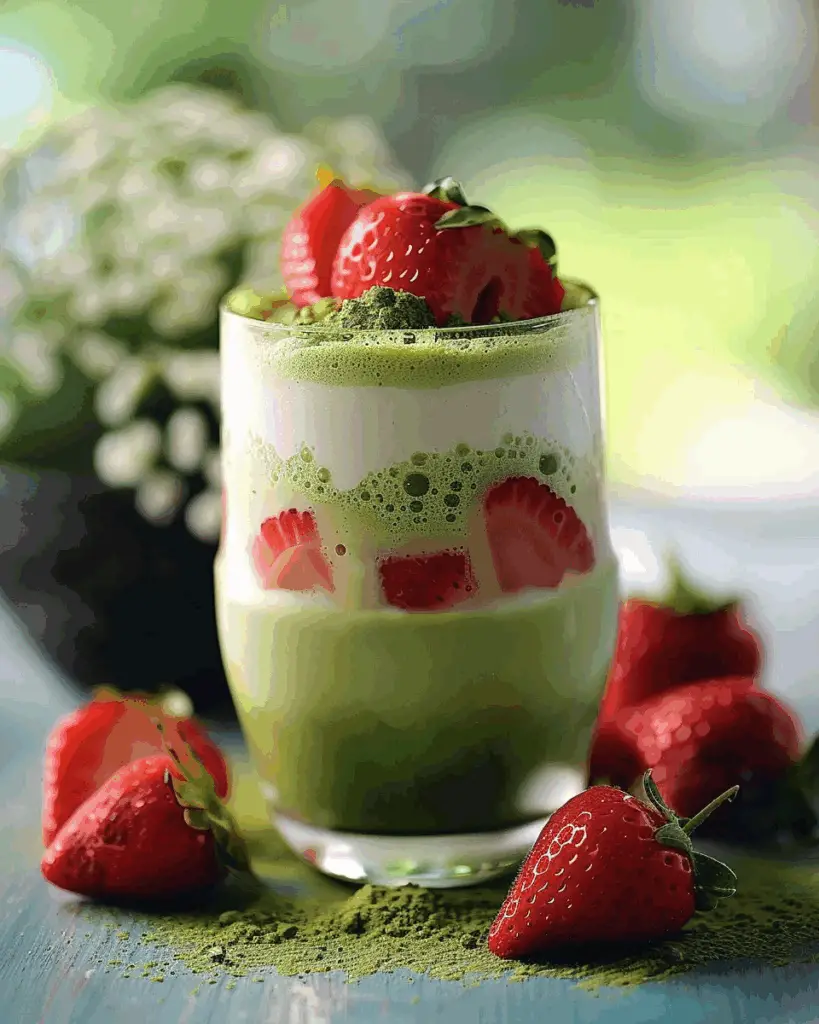 Refreshing Strawberry Matcha Latte