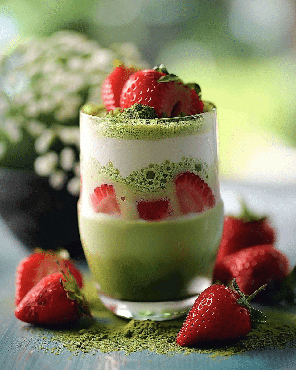 Refreshing Strawberry Matcha Latte