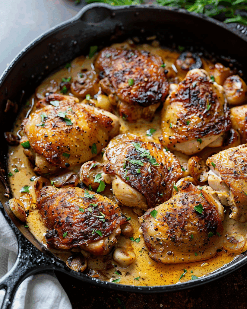 Skillet Chicken Thighs Recipe