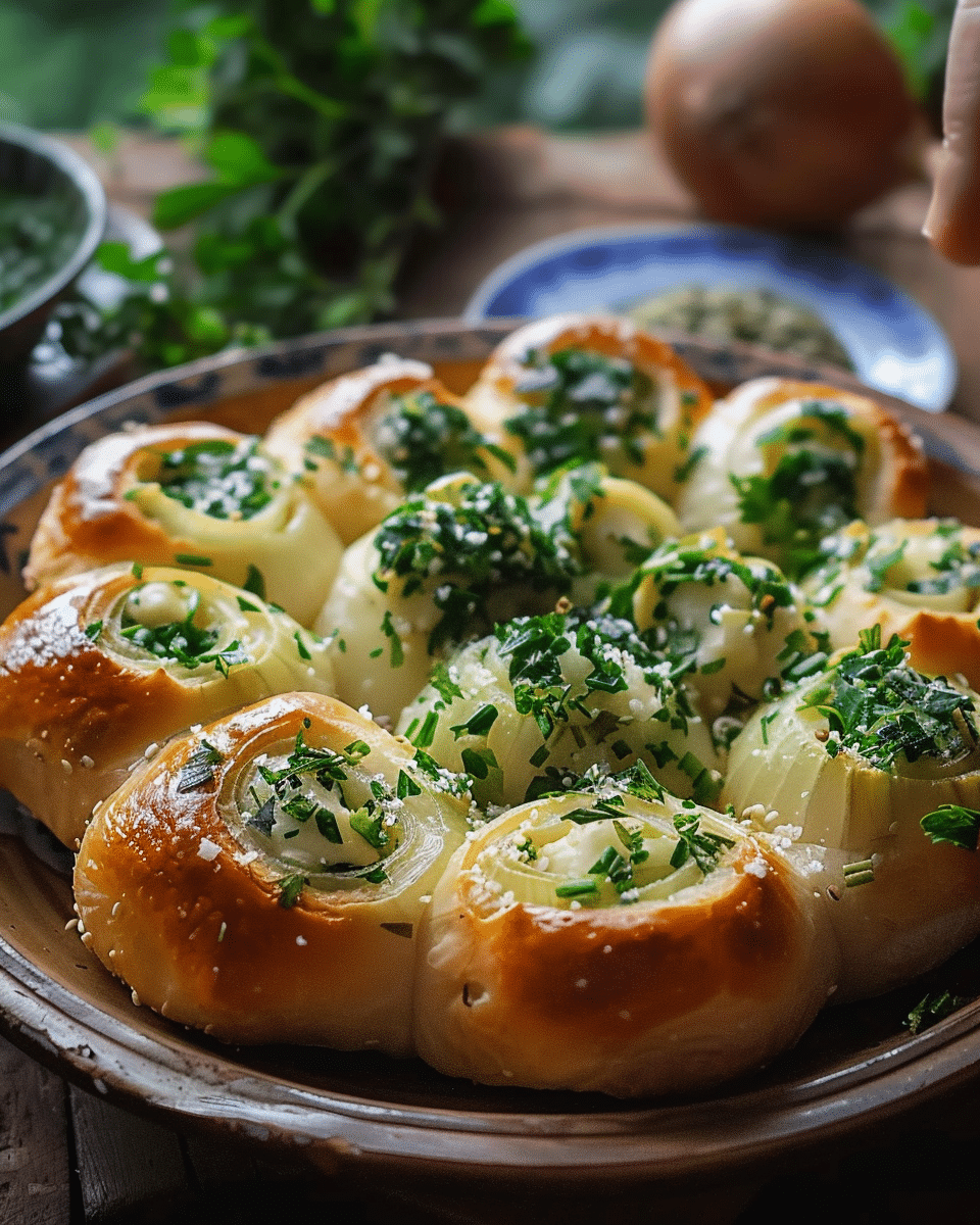 Spring Onions with Herbs Rolls