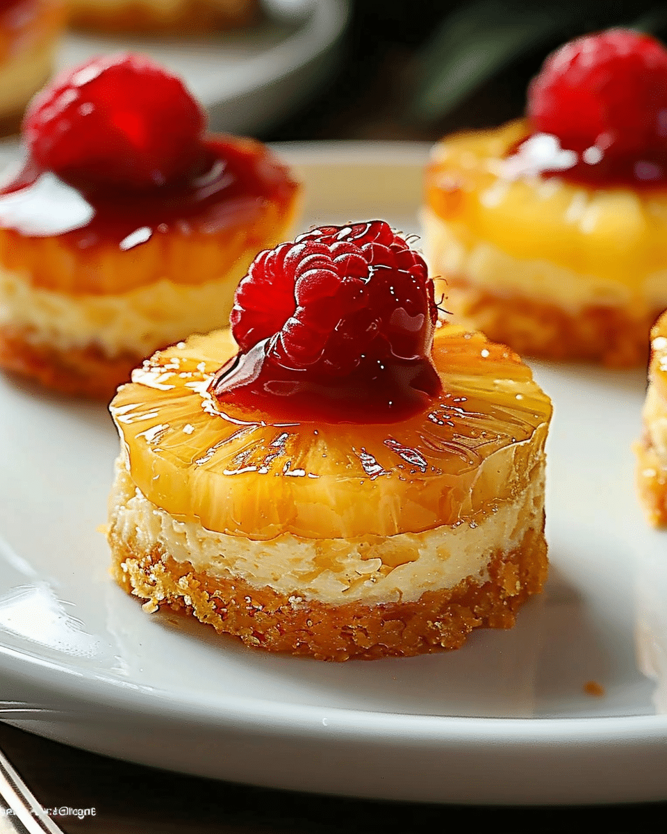 Mini Pineapple Upside-Down Cheesecakes