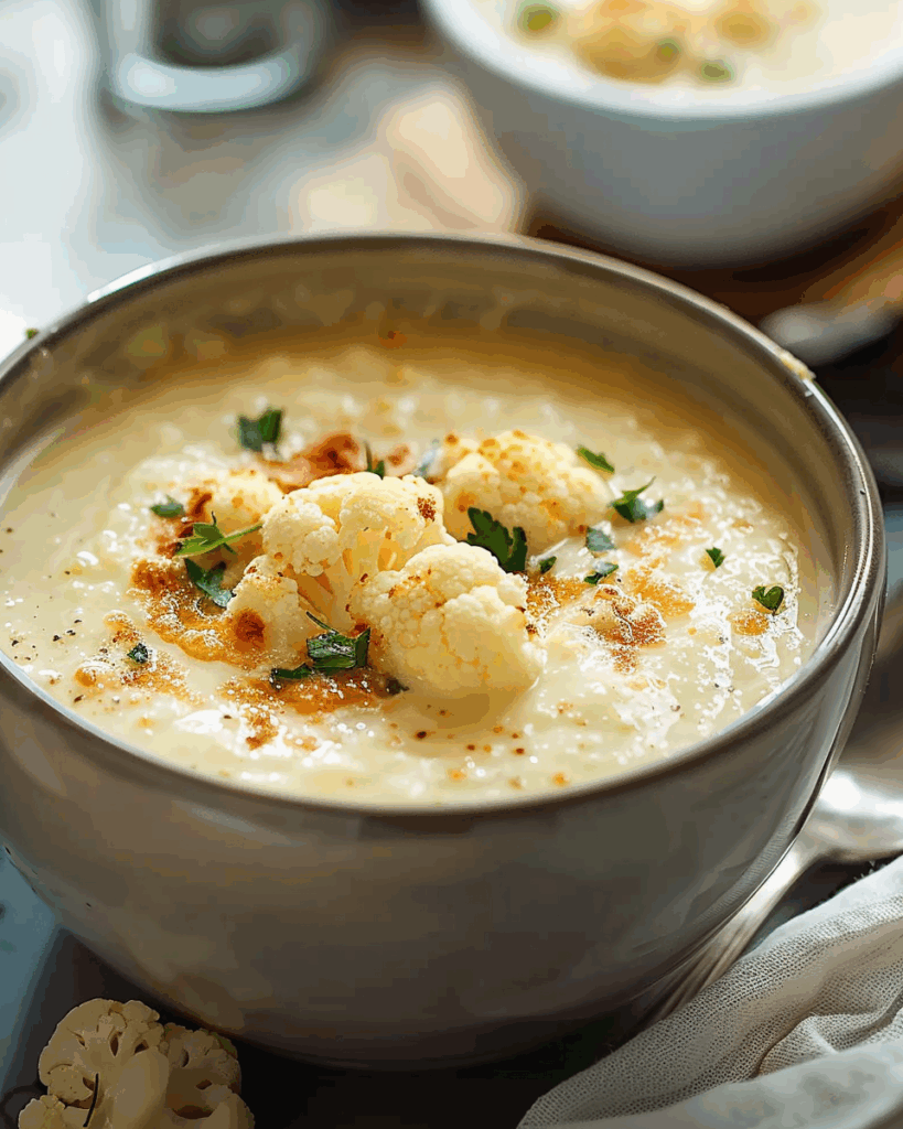 Creamy Cheddar Cauliflower Soup Recipe