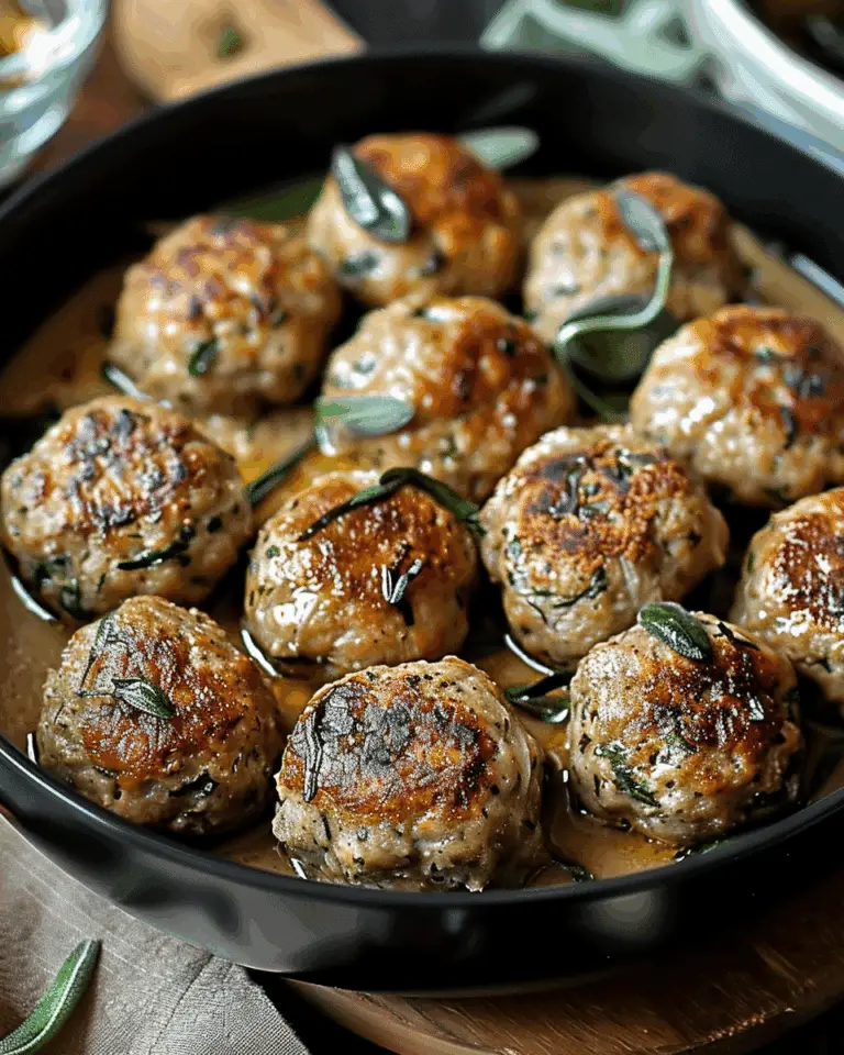Savory Turkey Meatballs with Sage Gravy