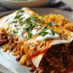 Beef and Bean Smothered Burritos