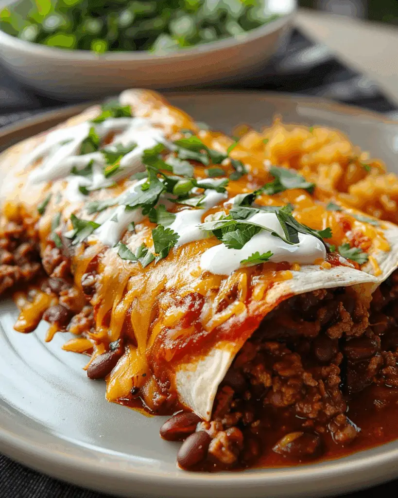 Beef and Bean Smothered Burritos