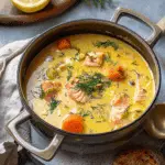 Creamy Finnish Salmon Soup with Dill 
