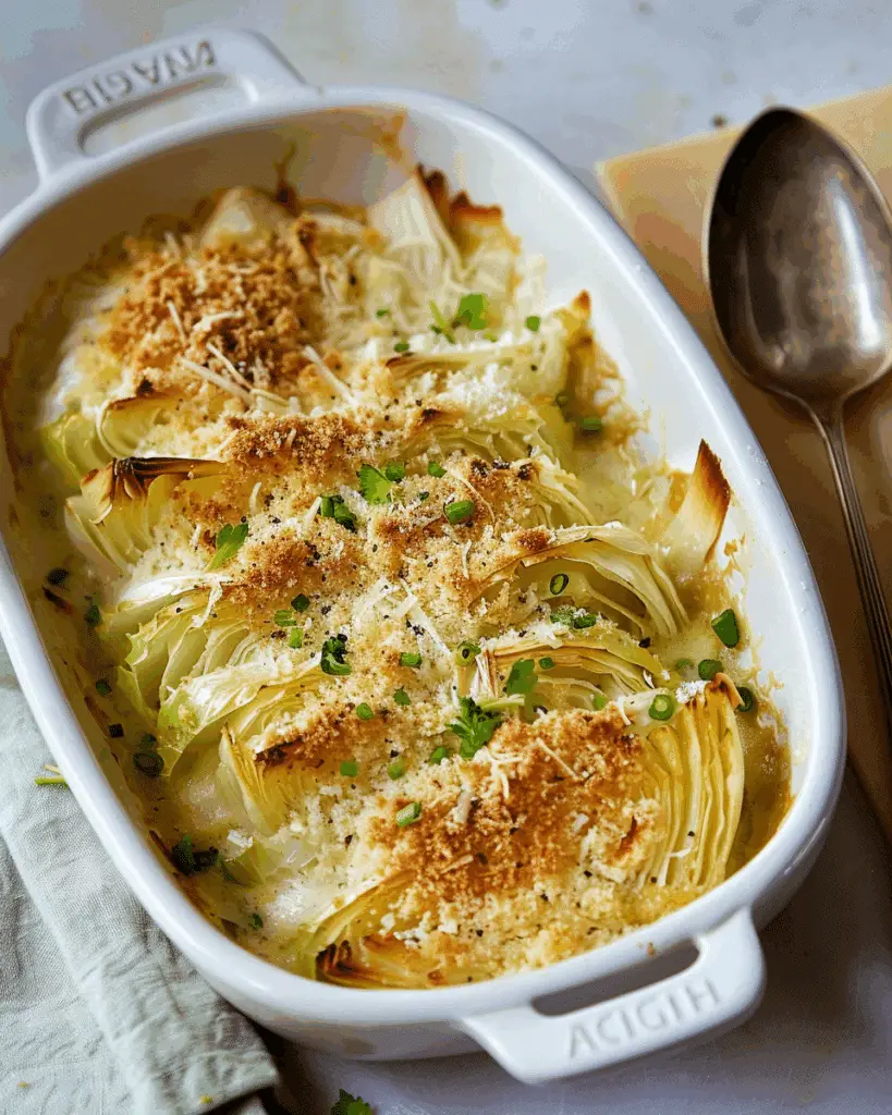 Baked Cabbage with Garlic and Parmesan 