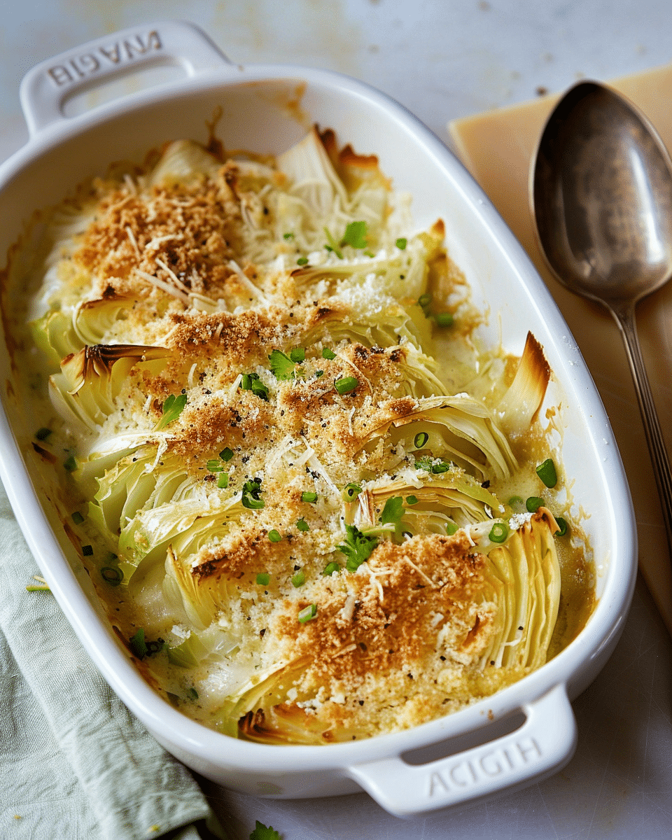 Baked Cabbage with Garlic and Parmesan 
