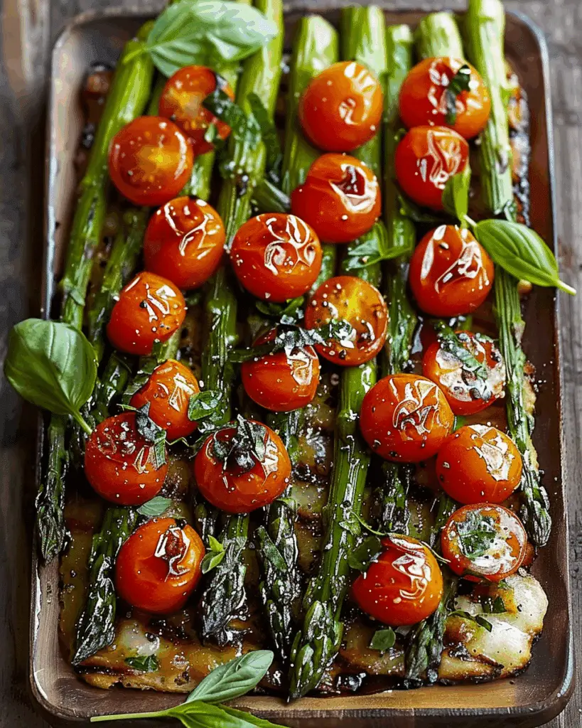 Delicious Caprese Roasted Asparagus