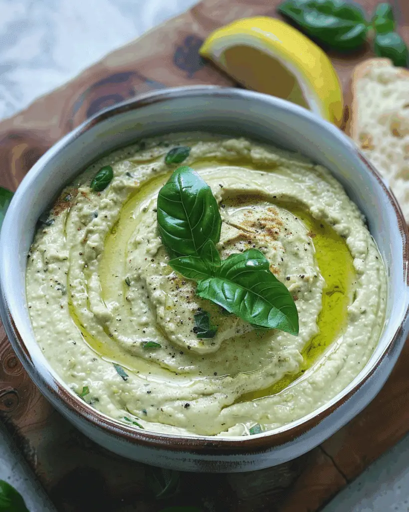Lemon Basil Hummus Recipe
