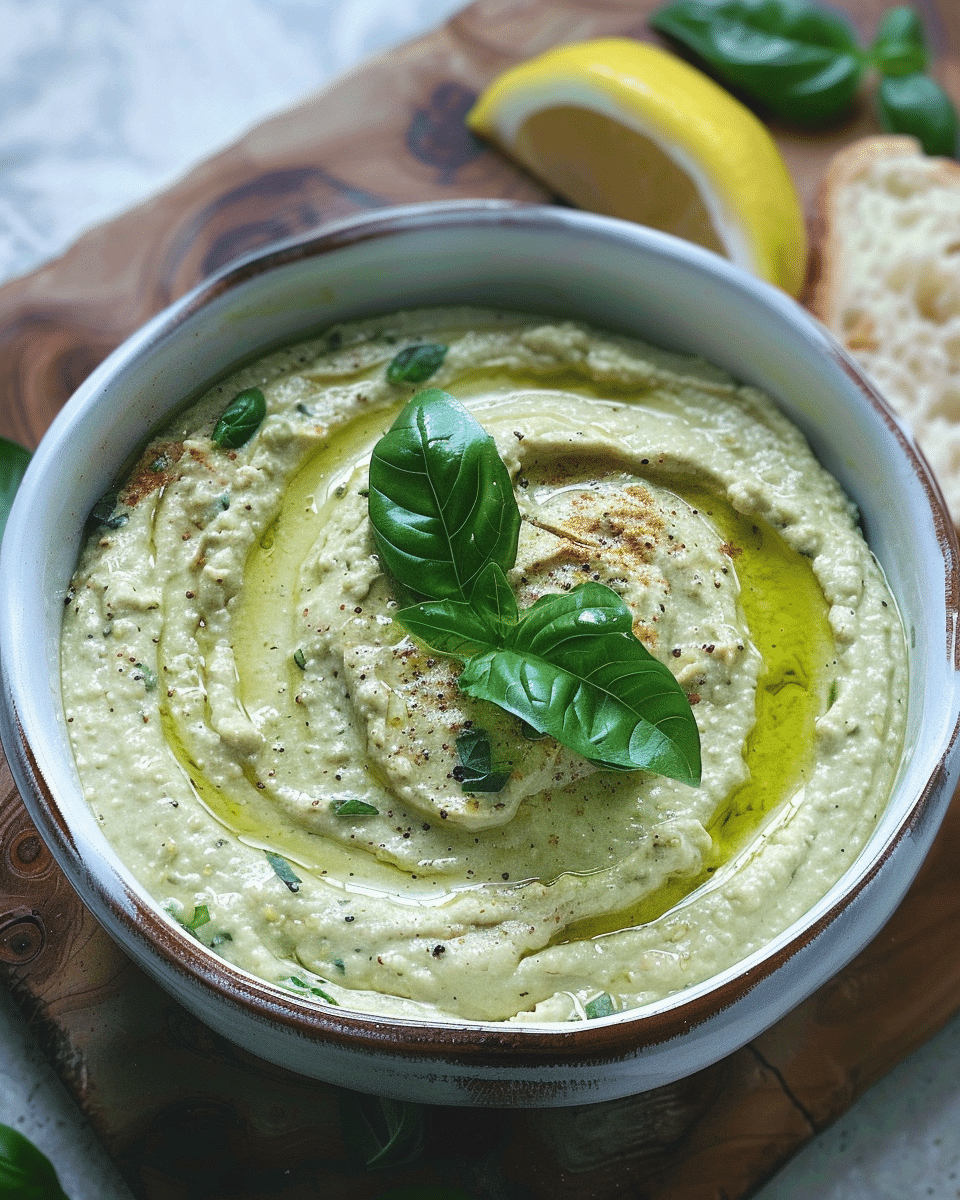 Lemon Basil Hummus Recipe