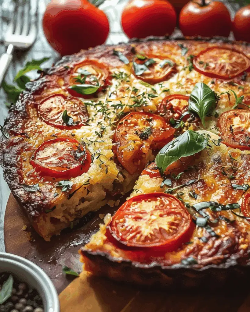 Easy Crustless Tomato Pie