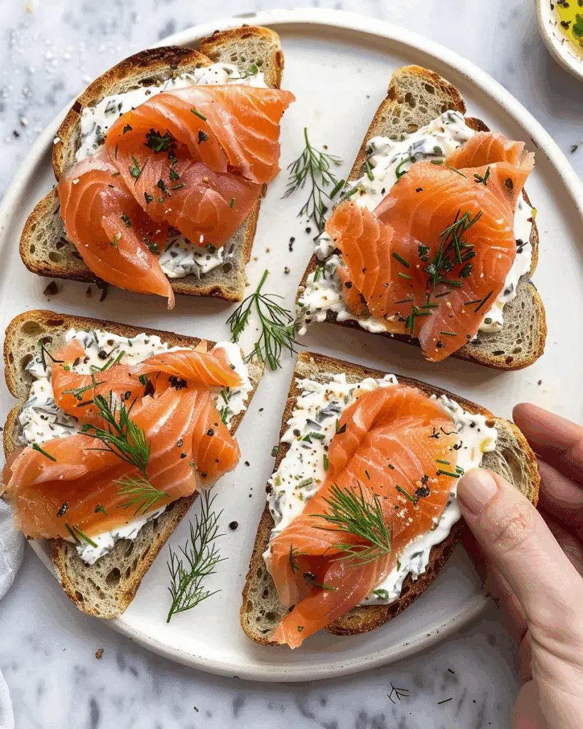 Quick Salmon & Herb Cream Cheese Breakfast Toast