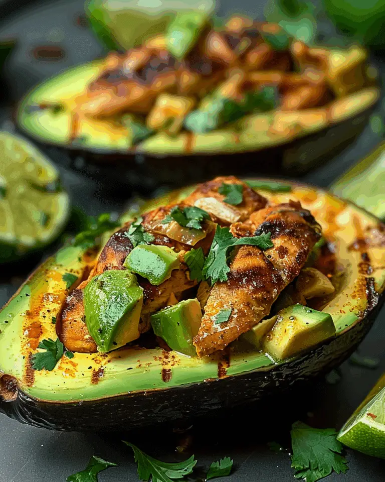 Honey Lime Chicken Stuffed Avocados
