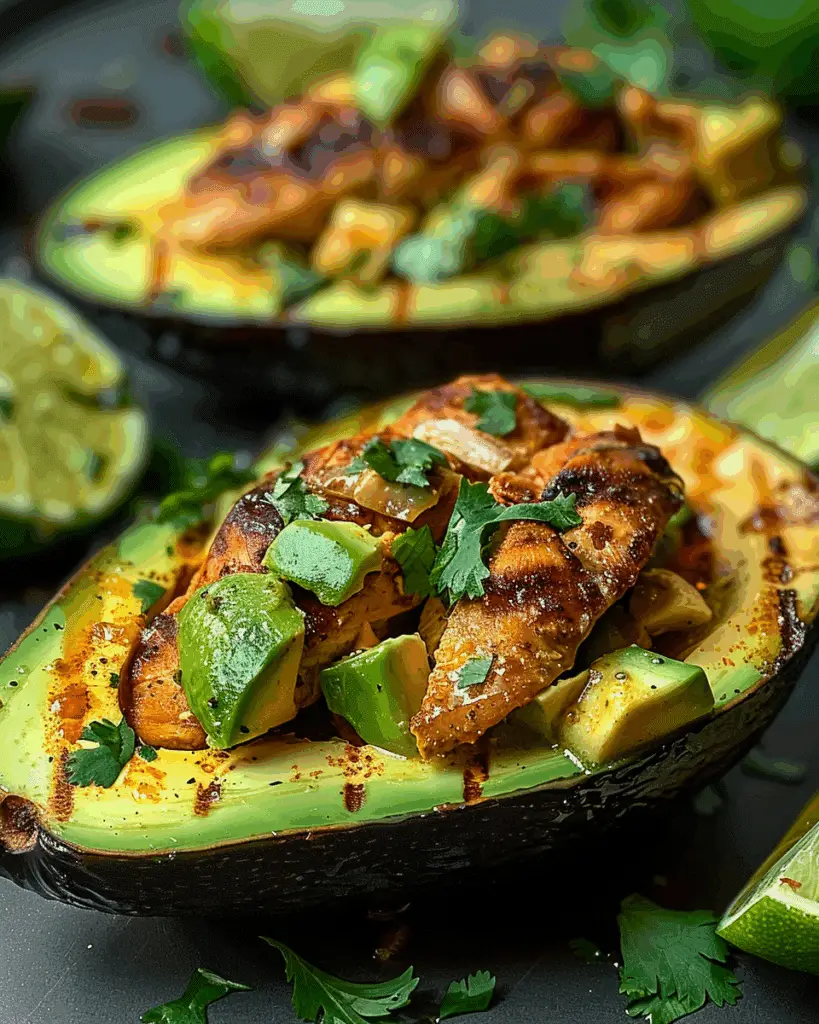 Honey Lime Chicken Stuffed Avocados