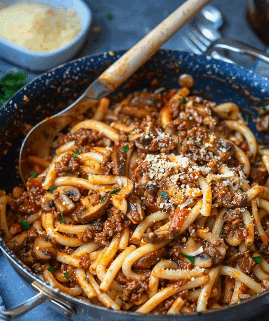 Mushroom Bolognese Pasta