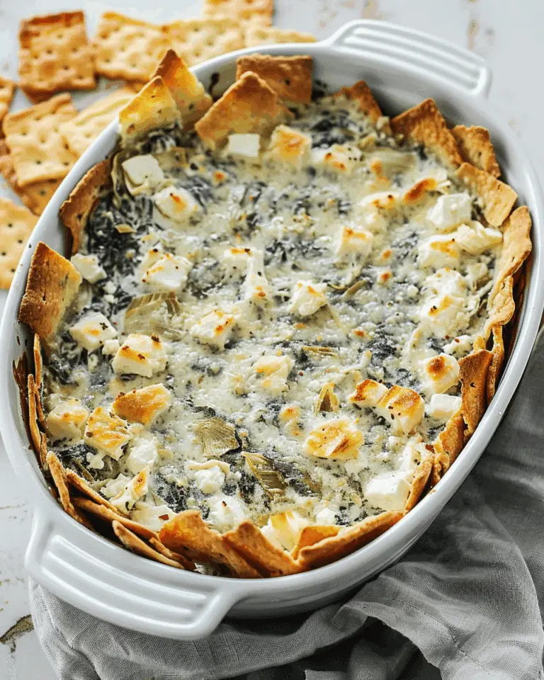 Warm Spinach Artichoke Baked Feta Dip