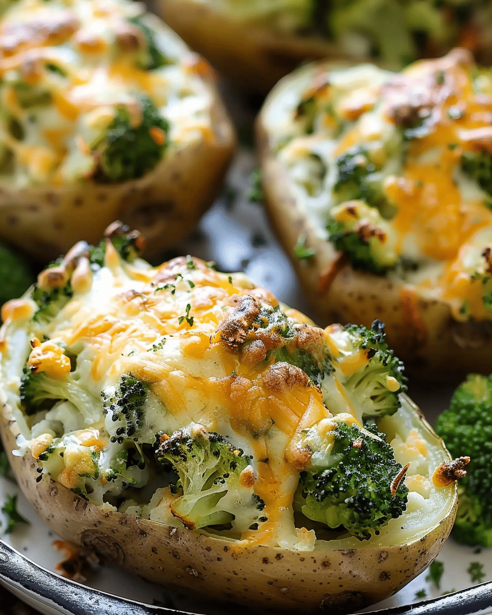 Broccoli and Cheese Stuffed Potatoes
