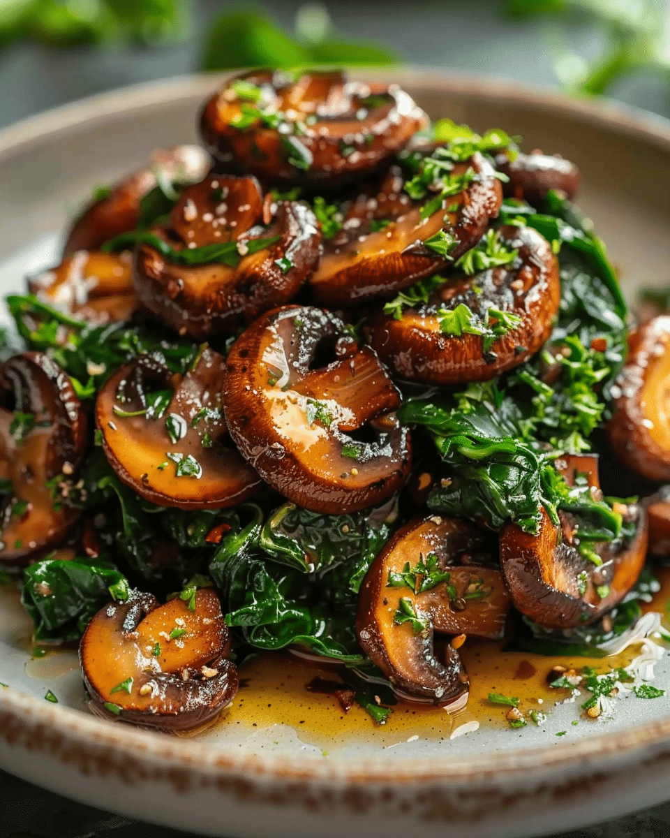 Sautéed Mushrooms with Spinach Recipe