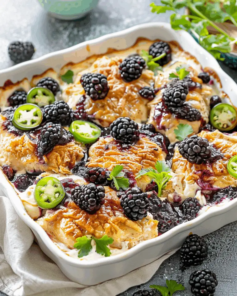 Blackberry Jalapeño Cream Cheese Chicken Bake