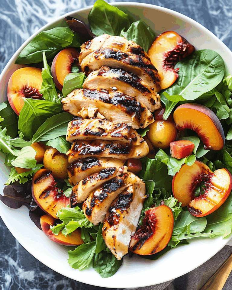 Easy Maple Grilled Chicken Salad with Peaches