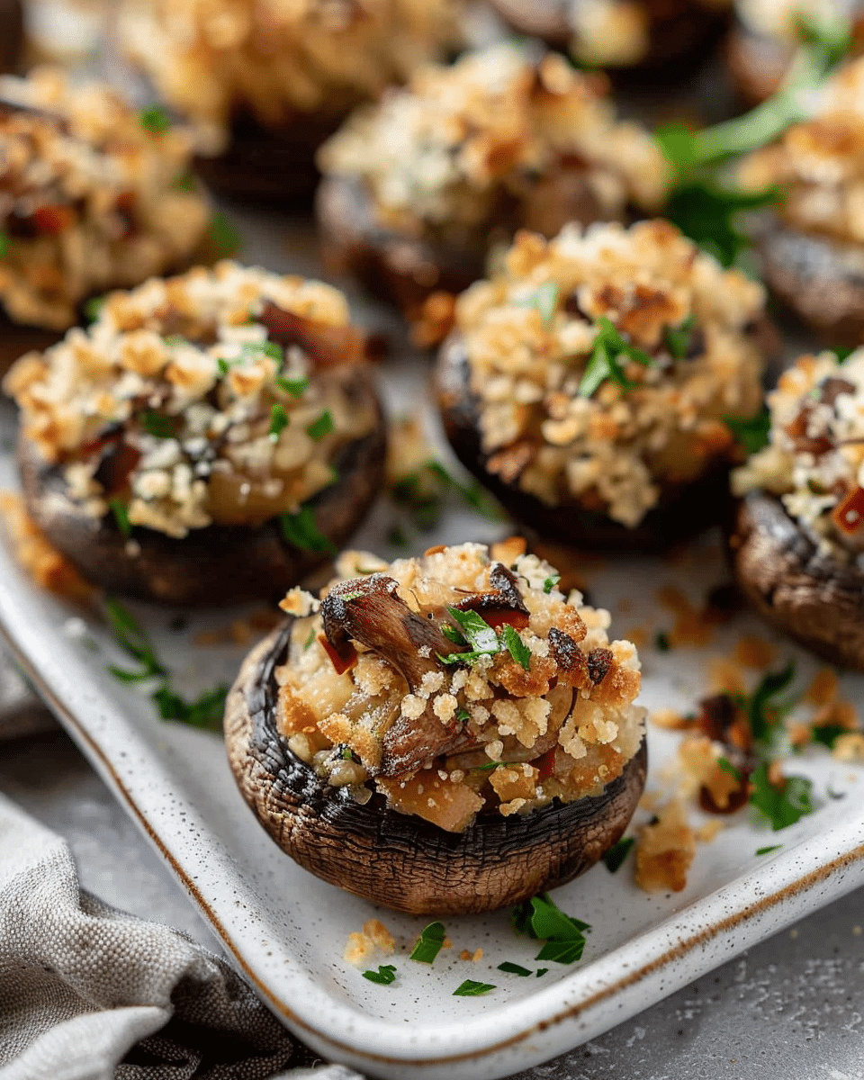 Vegetarian Stuffed Mushrooms