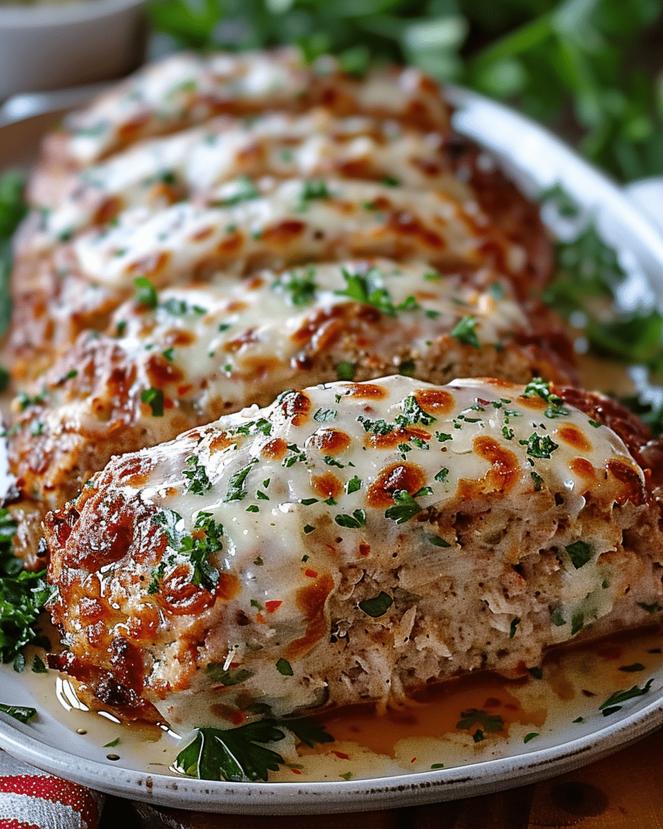Garlic Parmesan Chicken Meatloaf