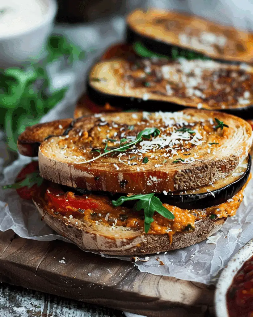 Fried Eggplant Sandwich with Harissa Mayo