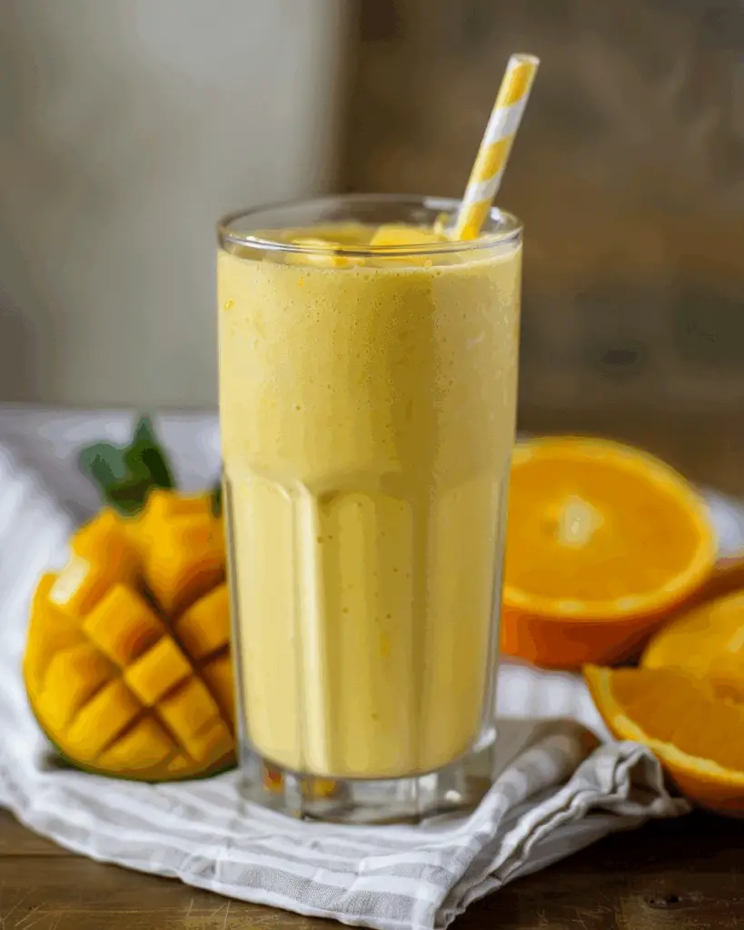 Healthy Mango Orange Smoothie With Yogurt