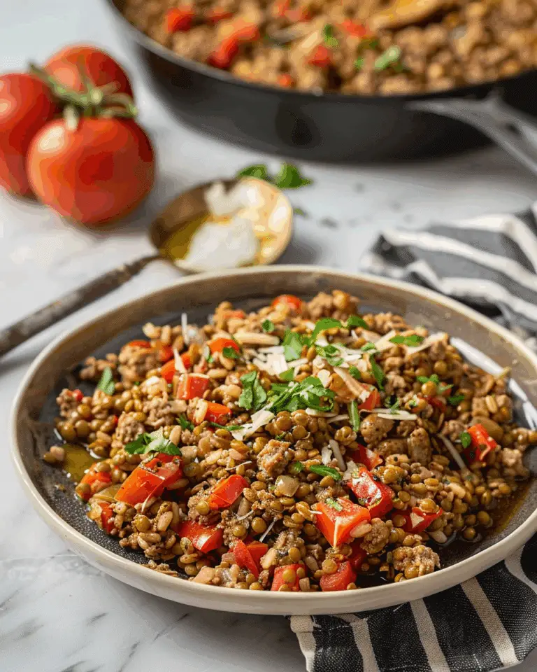 Sausage, Lentil and Rice Skillet