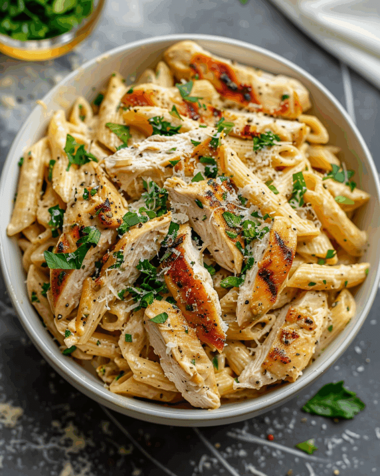 Healthy Garlic Parmesan Chicken Pasta